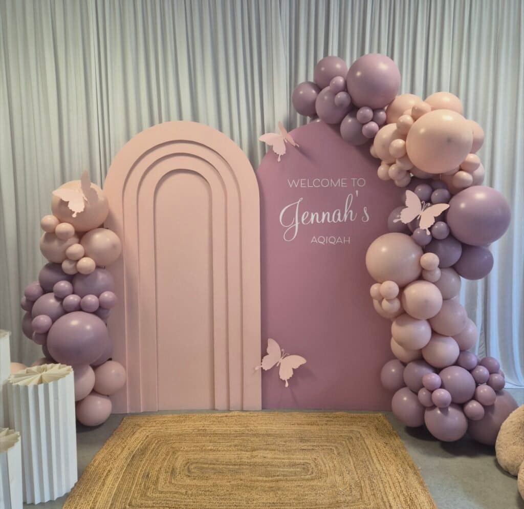 Accueil 13 Arche de ballons pastel avec fond personnalisé pour célébration à Amneville